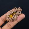Tiger Eye Pendant, Handmade Gemstone 999 Copper Wire Wrapped Pendant Antique Jewelry, For Gift Silver Jewelry