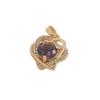 Heart-Shaped Purple Gemstone Gold Pendant Necklace with Diamonds