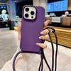Simple Lanyard Case For iPhone 17 16 Pro Max 11 12 13 14 15 Plus Shockproof Crossbody Cord Strap Soft TPU Back Candy Thin Cover