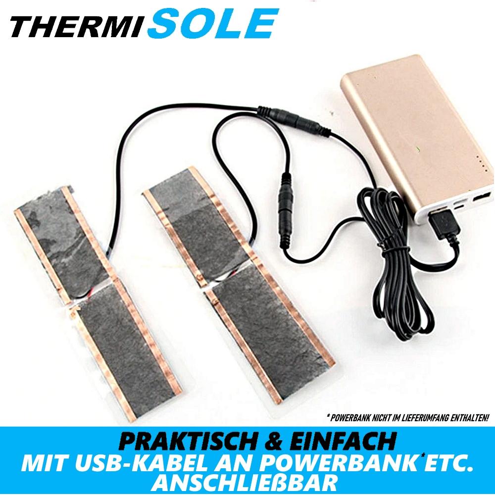 ThermiSole Beheizbare Einlegesohlen Thermosohlen Schuhheizung Schuheinlagen USB