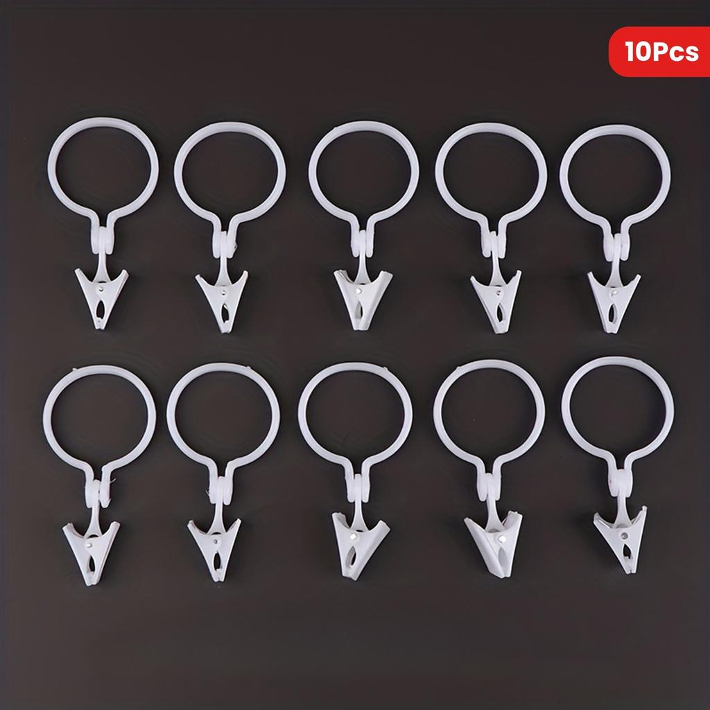 10/15pcs Elegant White Plastic Curtain Clips - Durable, Easy-to-Use for Towels, Socks, and Hangers -Home Decor, Curtain Clips