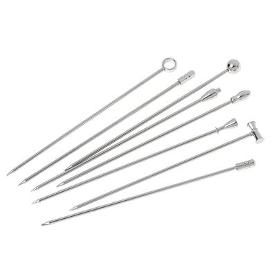 4PCS Stainless Steel Cocktail Sticks Fruit Sticks Reusable Drink Martini Picks