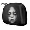 Eerie Car Interior Styling Realistic Horror Headrest Covers, Double Sided Scary Passenger Decorative Sleeves Illusion Seat Protector, Universal