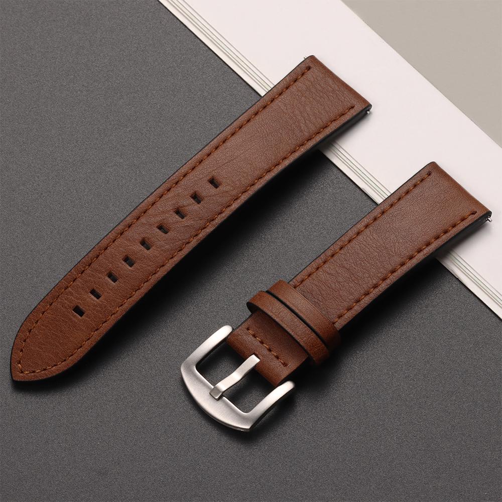 20mm 22mm Lederarmband für Samsung Galaxy Watch 6 5 4 40mm 44mm Gear Armband Vintage Armband für Xiaomi Redmi Watch 3 Active/Lite