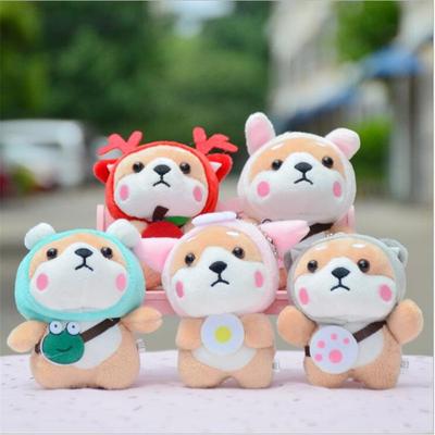 1ks Kreslený pes Vycpané měkké hračky Přívěsek Malý Shiba Inu Zvíře Plyšová hračka Roztomilá Mini panenka Přívěsek na tašku Klíčenka Pro ženy 11 cm