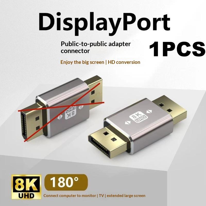 Right Angle DP 1.4 Adapter DisplayPort Male to Female 90 Degree Connector for Home Office PC Laptop Monitor Connection