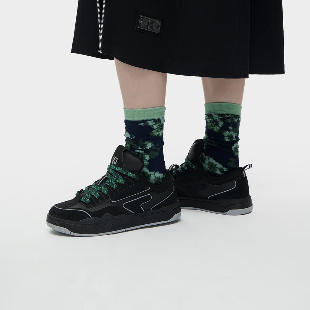 FILA Fusion X Beams Nollie Fashion Comfortable Wrap Warm Waterproof Shock Absorption Impact Resistant Durable Low-Top Skate Shoes T12W342303FBK