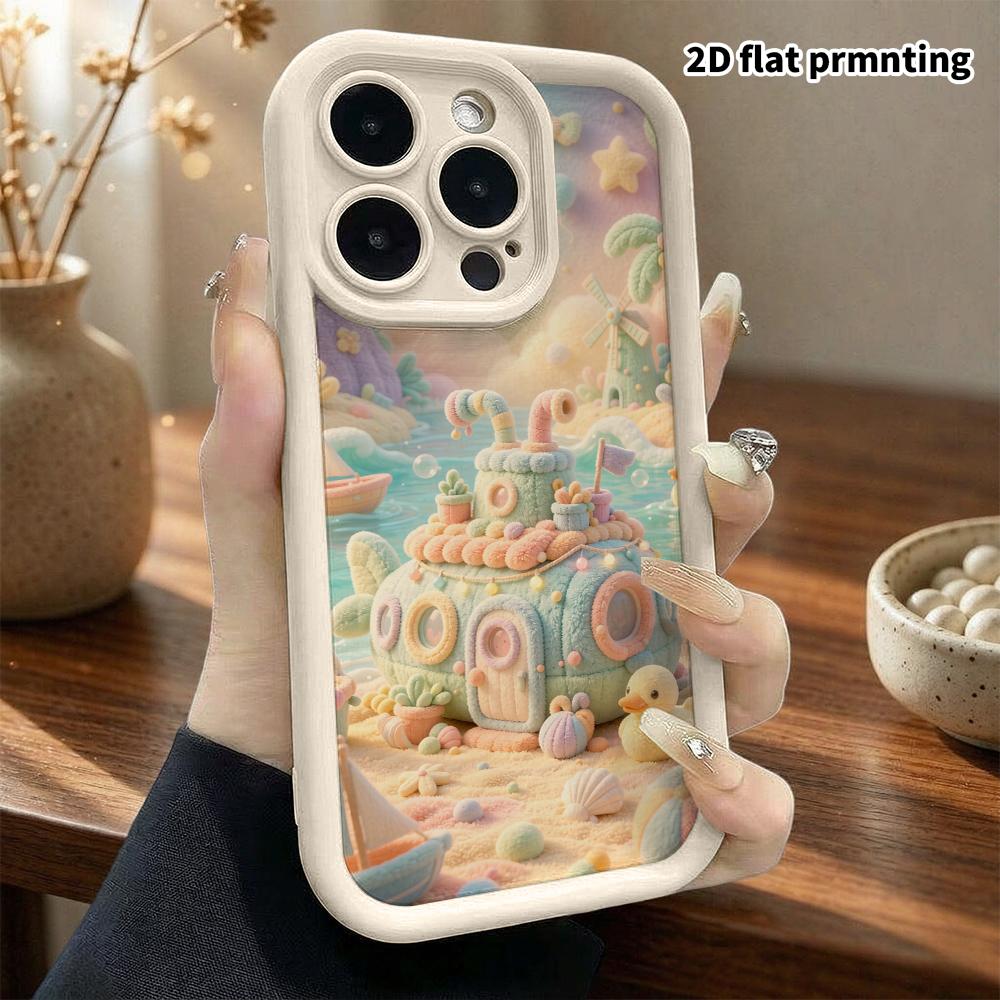 Phone Case: 2D flat, suitable for iPhone 18 17 16 15 14 13 12Pro protective case, submarine cabin, perfect Christmas and Halloween holiday gift
