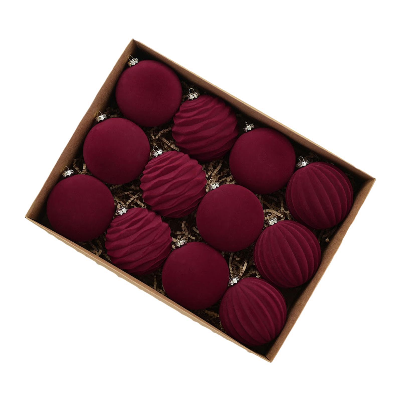 

12x Christmas Tree Ornaments Christmas Decorations for Home Porch Yard темно-червоний колір