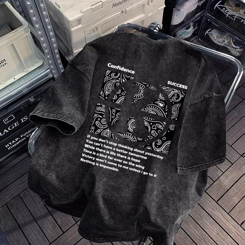 New Sports Casual Short-Sleeved T-Shirt Men'S Summer Korean Version Of The Trend Of Simple Half-Sleeved Tops Hong Kong Style Loose T-Shirt