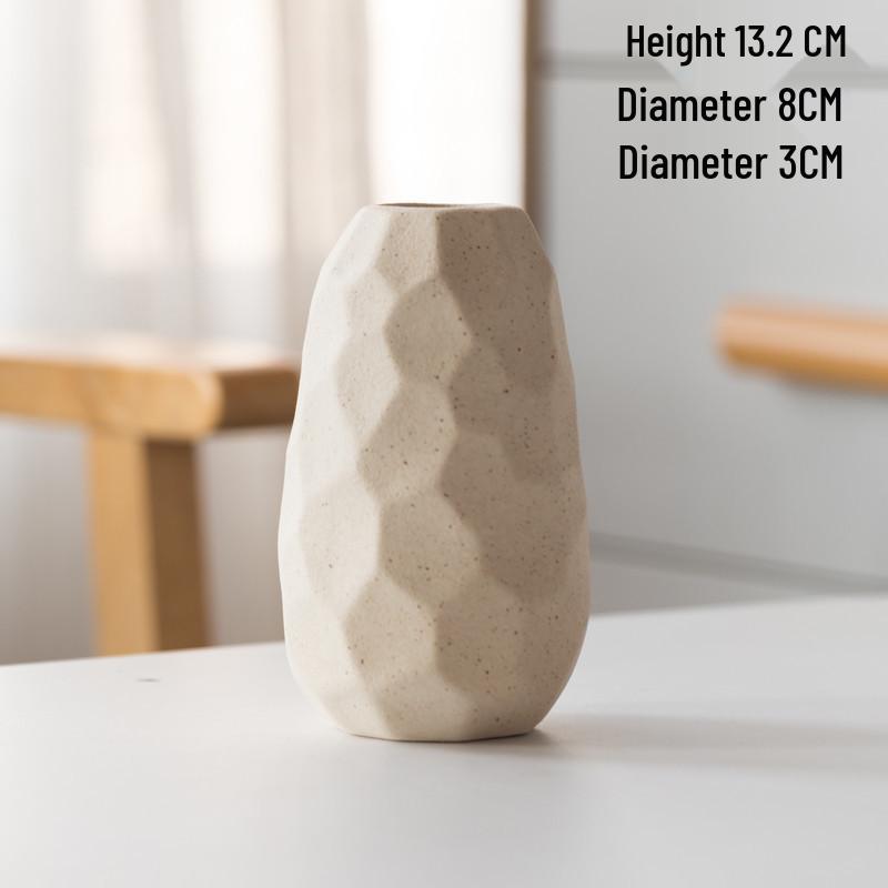 Rust-Colored Nordic Retro Ceramic Vase with Black Spots