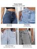 2025 Autumn High-Waisted Wide-Leg Washed Light-Color Casual Jeans