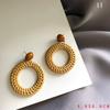 Ear Studs Wood Beaded Drop Dangle Earrings Rattan Earring Retro Ear Hook Jewelry