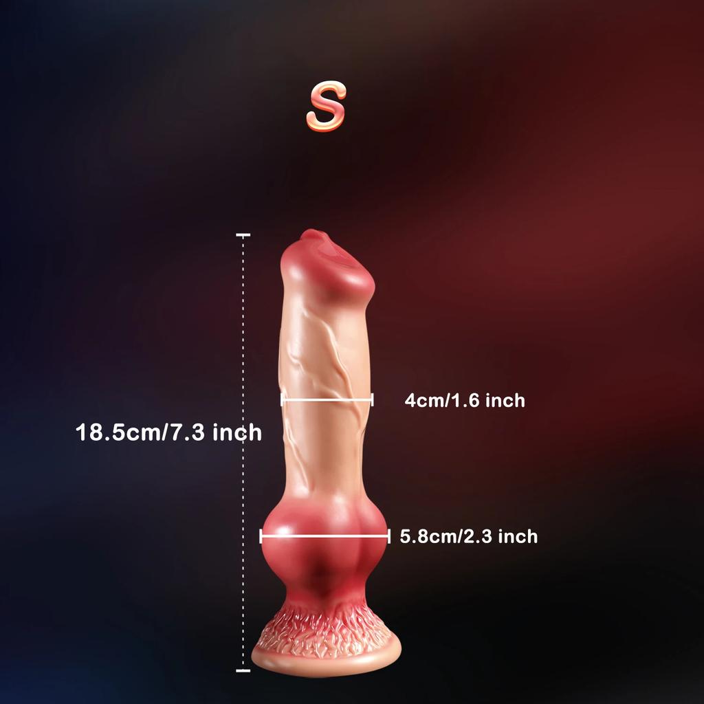 Realistischer Riesen-Hundeknoten-Dildo Sexspielzeug für Frauen S/M/L/XL/XXL Tierpenis Analplug Prostata Weicher Saugfuß Erwachsenenprodukt 18+