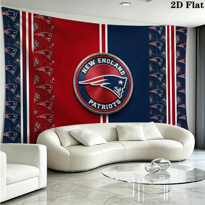 New England Patriots Logo Wall Tapestry Aesthetic Wall Hanging Printed Fabric Blanket Decorative Tapestries for Bedroom Living Room Home Decor