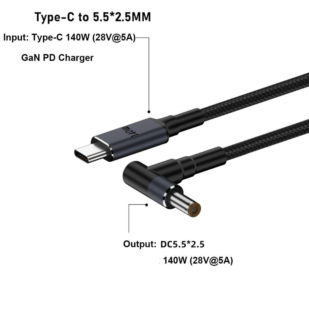 180CM Laptop USB Typ C zu DC Kabel 20V 7A Emark Chip PD 140W Konverterkabel Mehrere Modelle 5.5X2.5mm für HP/Dell/Asus