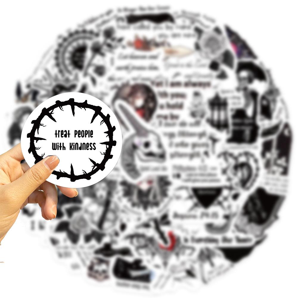 50 Gothic Version of Shengjing Phrase Graffiti Stickers Decorate Guitar Laptop Suitcase DIY Waterproof