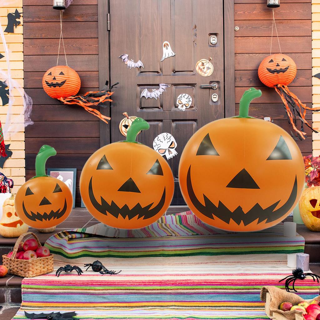 Inflatable Pumpkin Ball Party Supplies Ornament Halloween Pumpkin Decoration Orange Cute for Corridor Home Garden Yard Outdoor