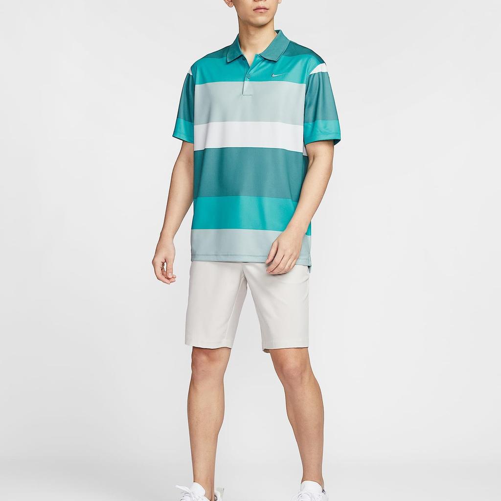 Nike Victory+ AS M NK DF PRT Markenlogo Gestreiftes Kurzarm-Poloshirt Herren Poloshirts Blau FZ7449379
