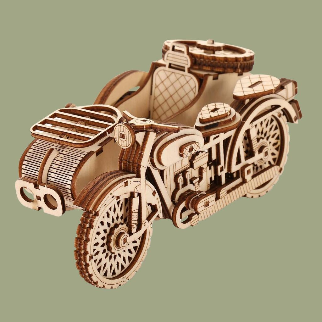 Retro Tricycle DIY Car Model 3D Wooden Puzzle, Toy Model Making Tool Kit, Educational Toy Car Series, Creative Gift