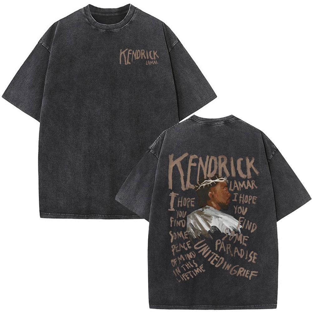 Washed Vintage Rapper Kendrick Lamar Album Merch T-shirts Men s Clothing Hip Hop Retro Oversized T-shirt Fashion Trend Tee Shirt M