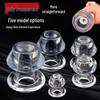 Transparent Soft Rubber Hollow Anal Plug with Bead for Gentle Expansion and Cleaning