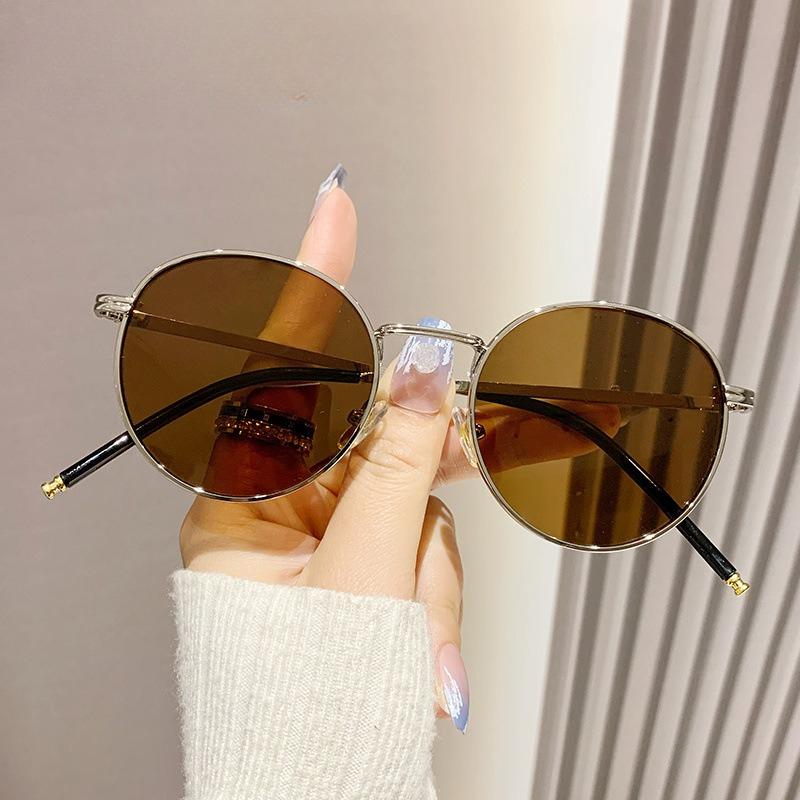 New Vintage Sunglasses for Women Men Round Sun Glasses Female Retro Shades Metal Circular Frame Eyewear