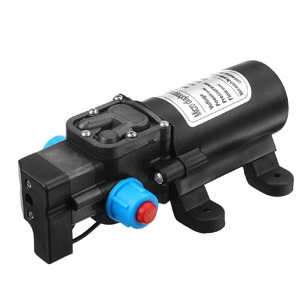 Dc 12V 80W Micro Electric Diaphragm Water Pump Automatic Switch 5.5L / min High Pressure Car Wash Water Pump  0.9Mpa