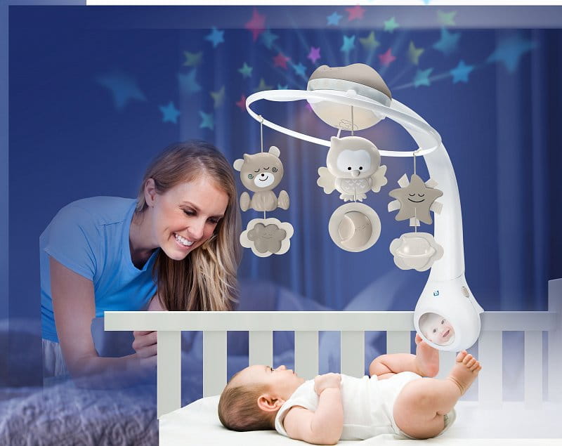 B-Kids Electronic Musical Mobile with Projector and Light 3-in-1 Beige