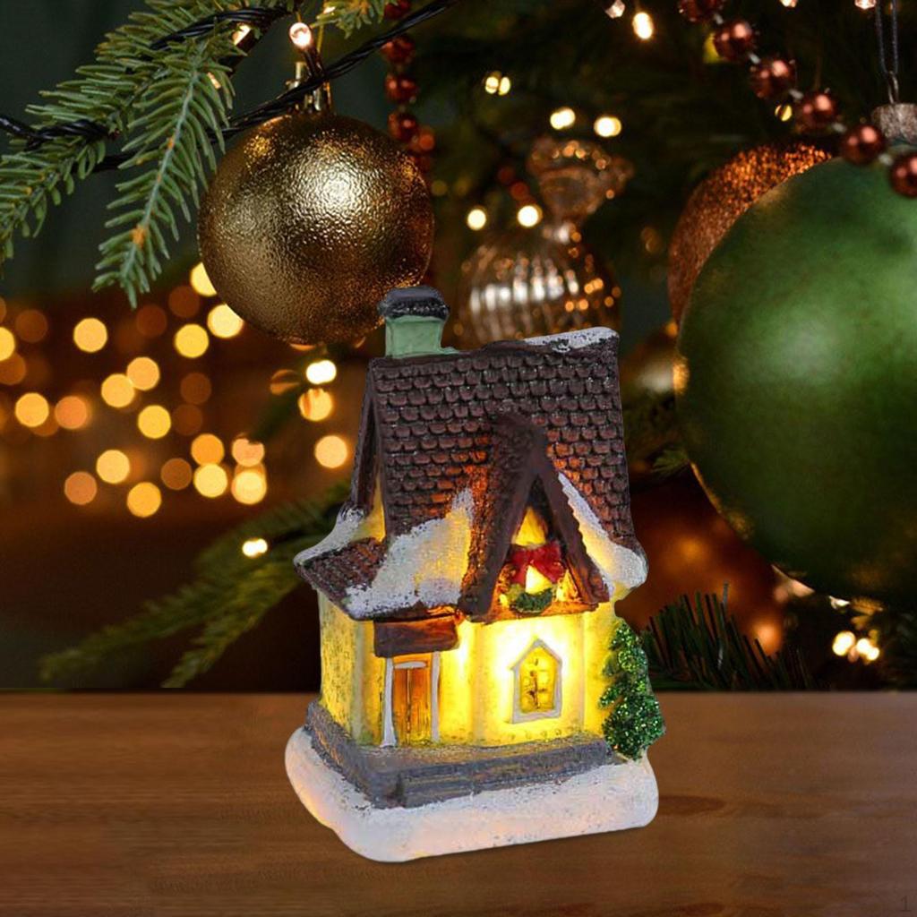 Świąteczny śnieżny wiejski dom świecący ozdoba na imprezę DIY Rok sypialni