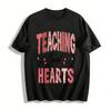 Valentine's Day Teaching Sweet Hearts Print Casual Top Pure Cotton T-shirt