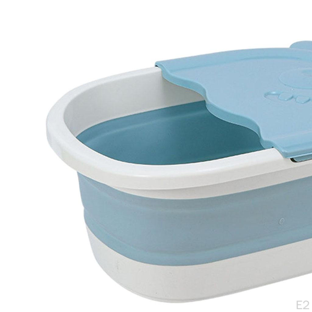 Collapsible Foot Soaking Bath Basin with Massage Pebble,Foldable PP Bucket Tub, Soak