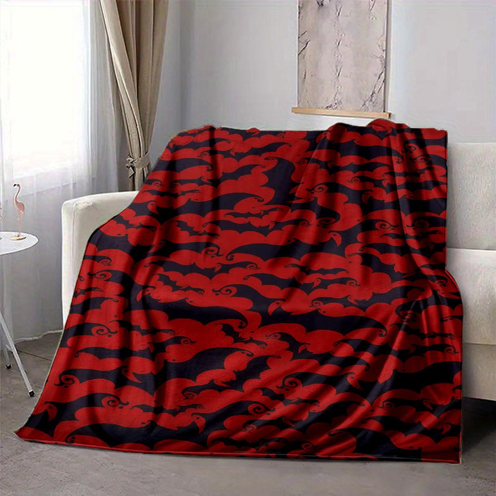 1pc Bat Swarm Blanket, Lightweight Flannel Throw Blanket For Sofa, Bed, Travel, Camping, Living Room, Office, Couch, Chair, And Bed