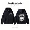 Zip Up Hooded Sweatshirt, Front & Back Printed Long Sleeve Fleece Lined Hoodie for Women Casual Daily Wear