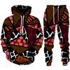 Frühling Herbst Afrikanischer Stil 3D Druck Trainingsanzug Set Mann Frau Hoodie + Hose 2-teilige Sets Dashiki Ethnisch Lässig Pullover Streetwear