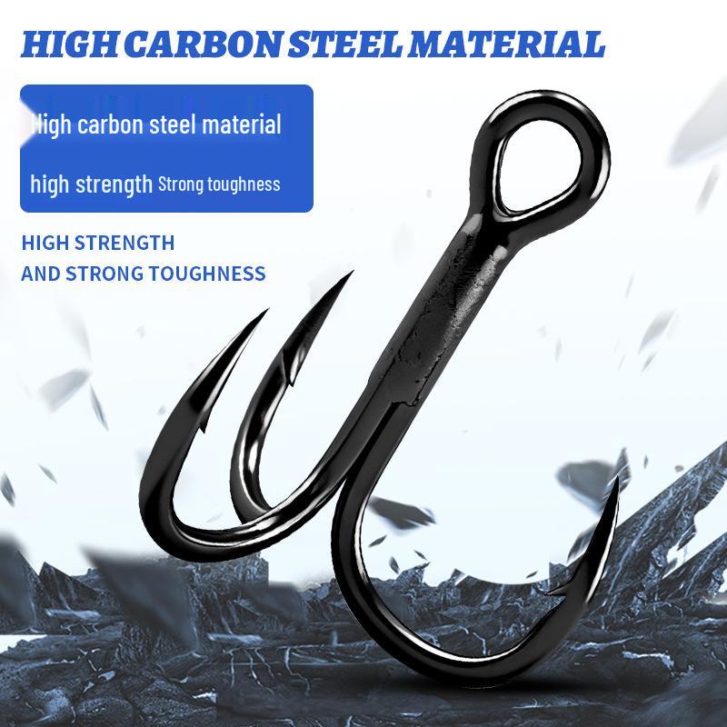 Three-Claw High Carbon Steel Fishing Hook - Hand-Sharpened Anchor Design for Outdoor Use.