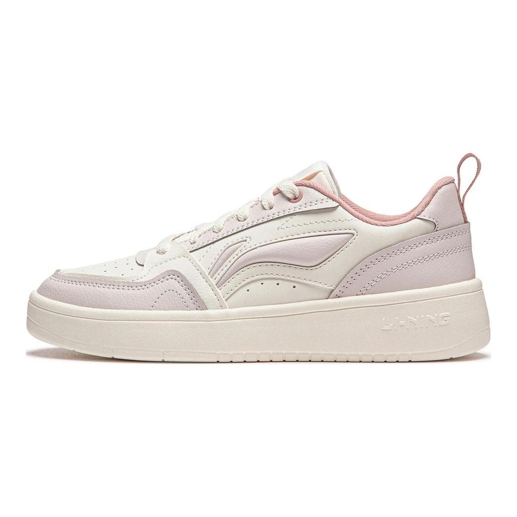 Li Ning Sycee V2 Slip Resistant Cushioning Abrasion Resistant Low Top Skateboard Shoes Women's White Pink AGCU248-3