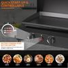 3 Burner Gas Griddle with Hood- 23.3 Inch Outdoor Propane Griddle-45000 BTU Propane Fuelled, Portable Flat Top Gas Grill