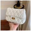 2024 Spring Women's Argyle Chain Crossbody Bag - High-End Fashion with Little Golden Ball Accent