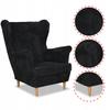 Bonito Scandinavian Wing Chair Family Furniture Black Corduroy Stripes Fashion