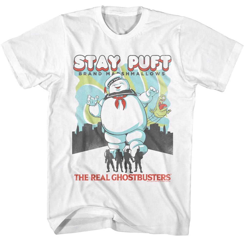 The Real Ghost Busters Movie Stay Puft Marshmallows City Outline Men s T Shirt S