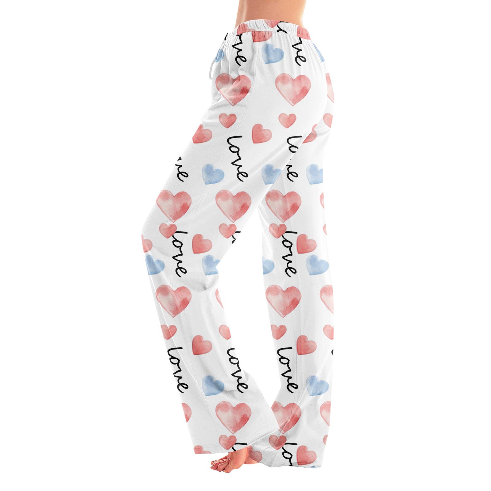 

Женские пижамные штаны, одежда для сна, повседневные брюки с эластичной резинкой на талии, удобные прямые свободные брюки для йоги M белый