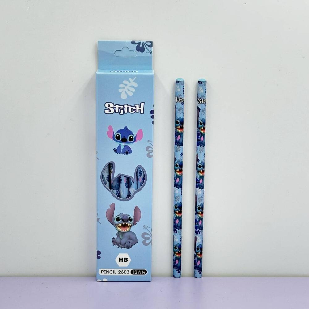 

12Pcs New Stitch Anime Figures Cartoon Dot Pencil Student School Supplies For Kids Pencils Pencil Roller Hb Pencils Best Gift