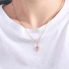 Exquisite Pink Rose Necklace Romantic Clavicle Chain French Style 3D Flower Choker  Girls