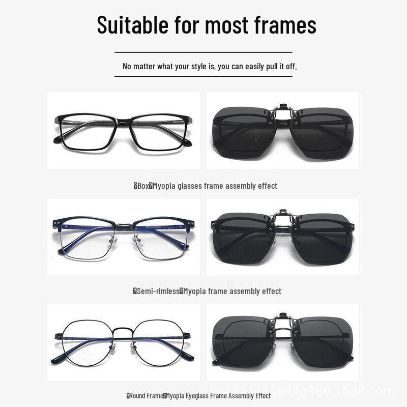 Polarized Men's Clip-On Sunglasses for Myopia, Ideal for Fishing & Driving
