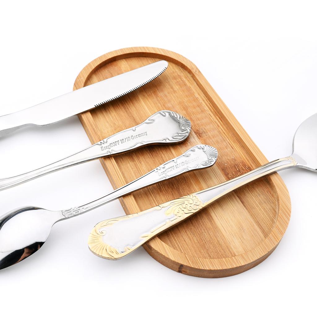 Vintage-Geschirr-Set, westlich, 24-teilig, Besteck aus 304 Edelstahl, leichter Luxus-Stil, Abendessen, Messer, Gabel, Löffel, Geschirr-Set