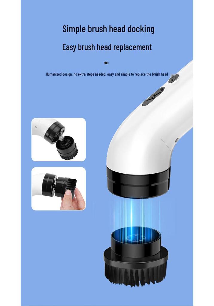 9-in-1 Rechargeable Handheld Electric Cleaning Brush with High Torque and Ultra-Quiet Operation for Kitchen and Floor Use