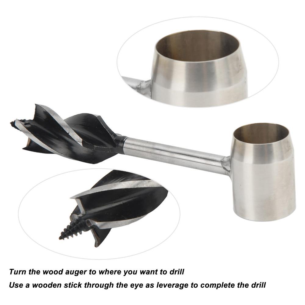 Stainless Steel Manual Wood Auger Portable Design Scotch Eye Auger  For Bushcrafting
