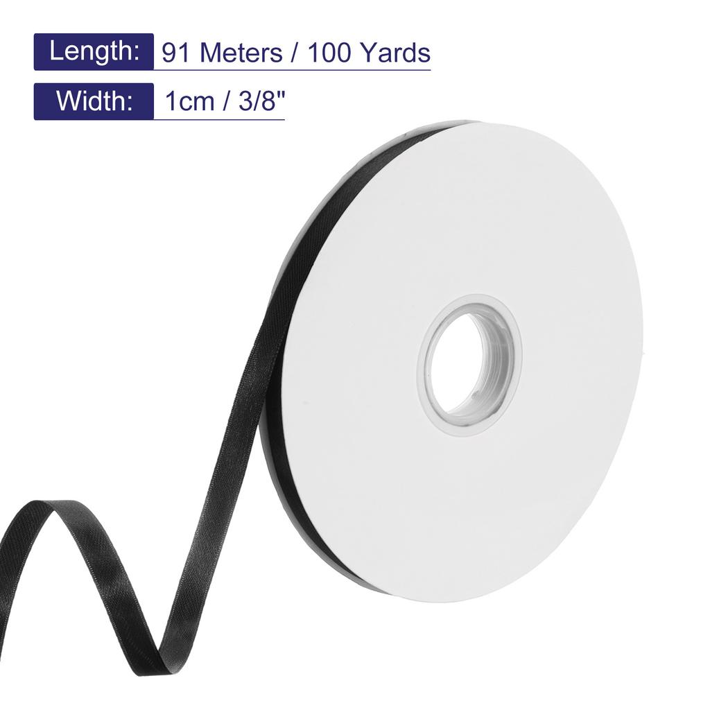 100 Yards Satin Ribbon 1cm Double Face Polyester Satin Ribbon for Gift Wrap Christmas Wedding Birthday Party Decor Handmade DIY