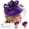 MAGICLULU Women’s Purple Fascinator Hat Headband Cocktail Tea Party Bridal Hairpiece Elegant Linen Mesh Accessory for Special Occasions